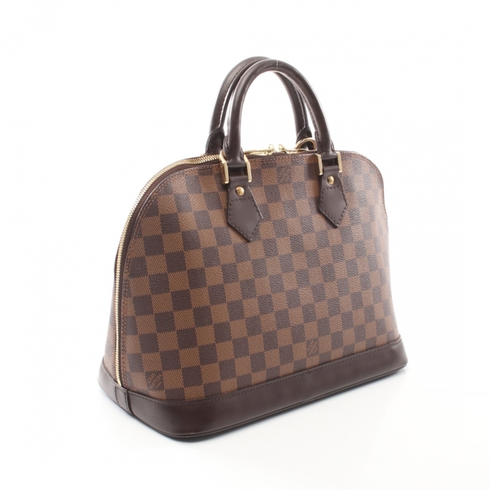 Louis Vuitton Alma Damier Ebene Handbag Brown